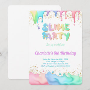 Slime Birthday Party Invitation