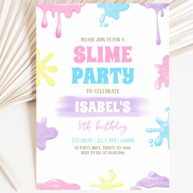 Slime Birthday Party Invitation (Creator Uploaded)