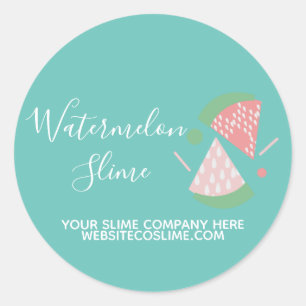 Slime  Business Company Branding Watermelon Classic Round Sticker
