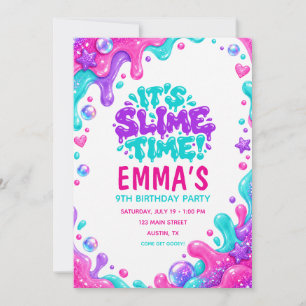 Slime Colourful Gooey Birthday Party Invitation