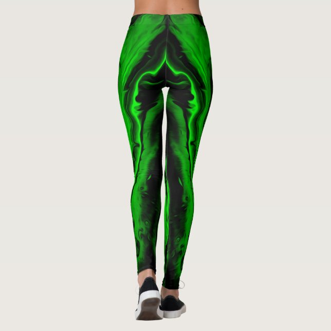 Slime Green Leggings by bcolor (Back)