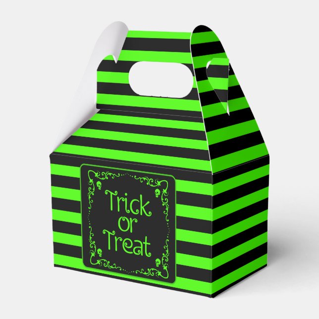 Slime Green Trick or Treat Favour Box (Front Side)