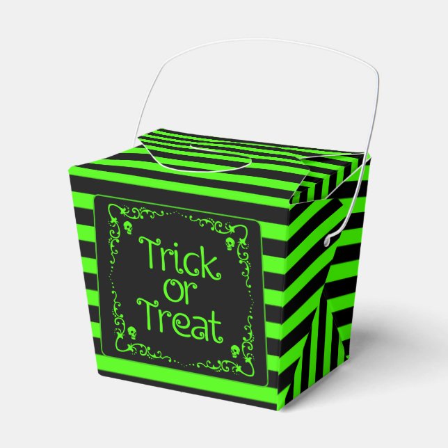 Slime Green Trick or Treat  Favour Box (Front Side)