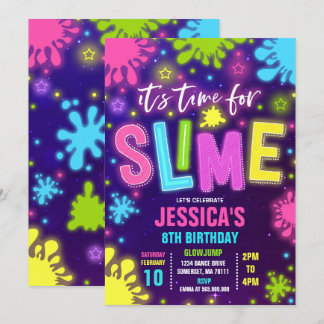 Slime Invitation Glow Slime Party Neon Slime Party