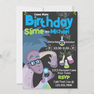 Slime Making Birthday Party Invitation
