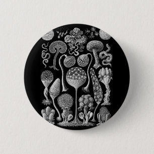 Slime Molds in Black and White 6 Cm Round Badge