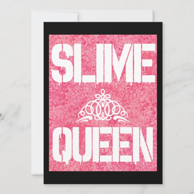 Slime Queen Invitation, Slime Birthday Party Invitation (Front)