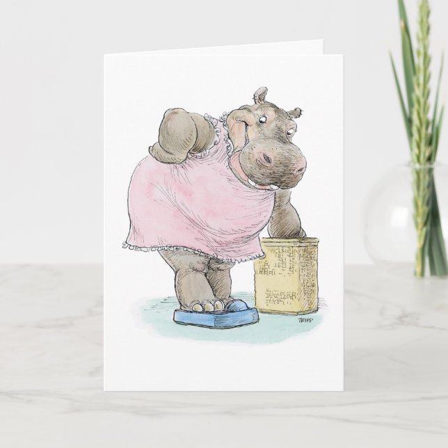 Slimming Down Hippo Card (Front)