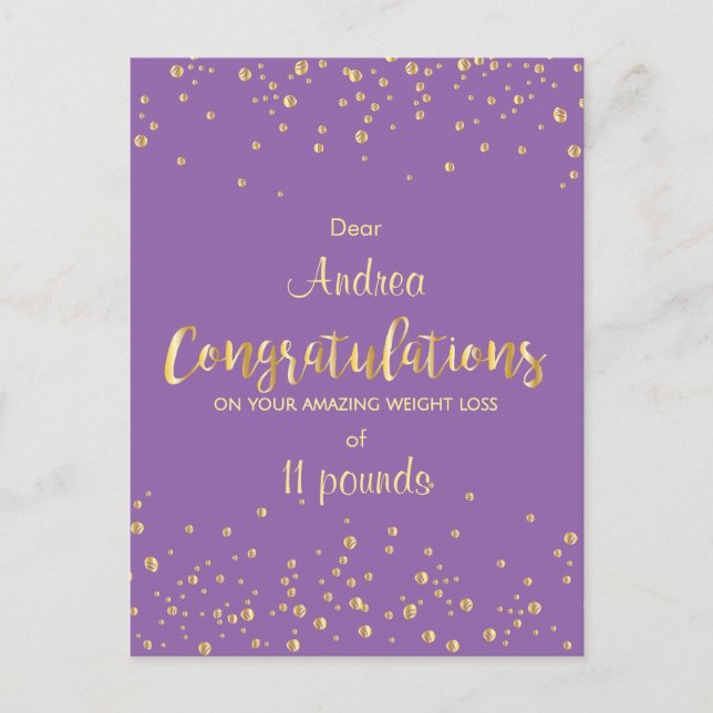 Slimming Group Success Weight Loss Certificate Postcard (Front)