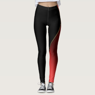 Slimming Red and Black Shaded Leggings
