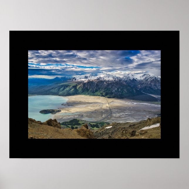 Slims River and Mountain View Poster (Front)