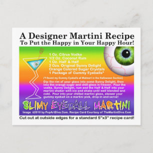 Slimy Eyeball Halloween Martini Recipe Postcard