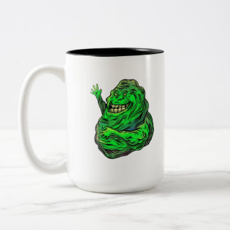 Slimy Green Ghost! Two-Tone Coffee Mug