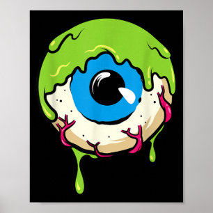 Slimy Human Eye Ball - Creepy Funny Halloween Poster