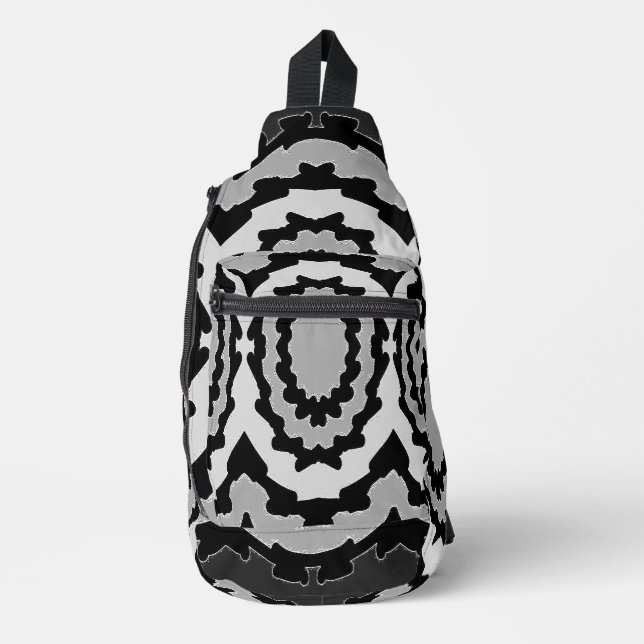 Sling Bag, A Retro black & grey classic design   Bag (Front)
