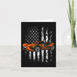 Slingshot Car American Usa Flag 4th Of July  Card