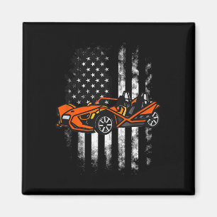 Slingshot Car American Usa Flag 4th Of July Magnet