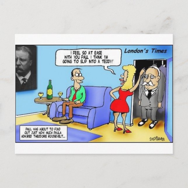 Slip Into A Teddy..Roosevelt Funny Gifts Mugs Etc Postcard (Front)