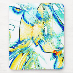 Slipped ink no, image with yellow, cyan blue spots mouse mat