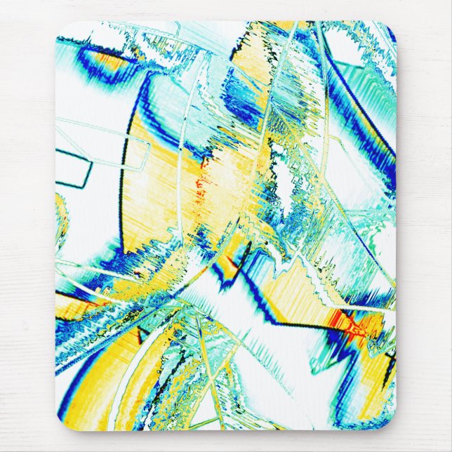 Slipped ink no, image with yellow, cyan blue spots mouse mat (Front)