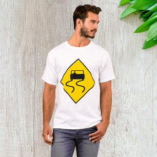 Slippery Road Sign T-Shirt