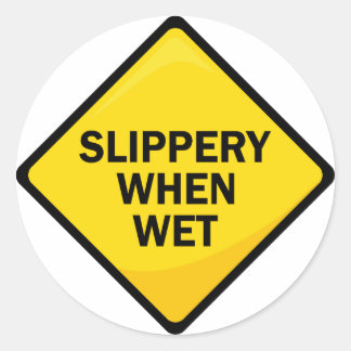 Slippery When Wet Classic Round Sticker