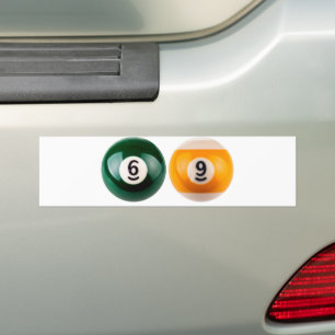 SlipperyJoe 69 hard pool table two billiard balls  Bumper Sticker