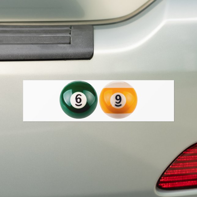 SlipperyJoe 69 hard pool table two billiard balls  Bumper Sticker (On Car)
