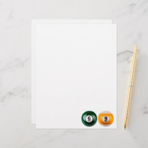 SlipperyJoe 69 hard pool table two billiard balls Custom Letterhead