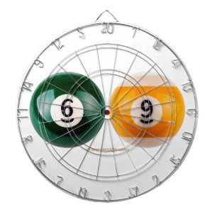 SlipperyJoe 69 hard pool table two billiard balls Dartboard