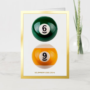SlipperyJoe 69 hard pool table two billiard balls Foil Greeting Card