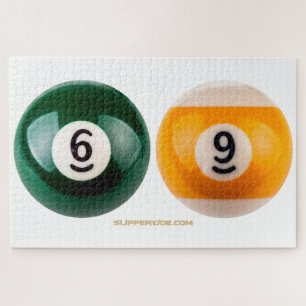 SlipperyJoe 69 hard pool table two billiard balls  Jigsaw Puzzle