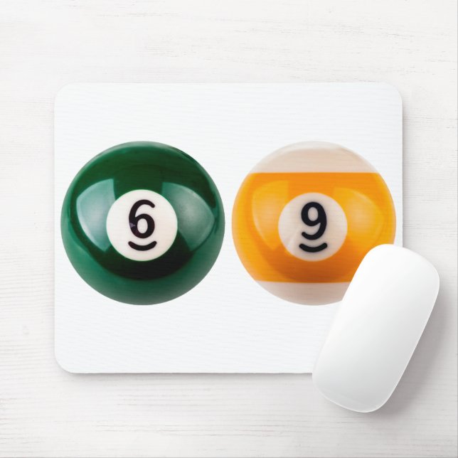 SlipperyJoe 69 hard pool table two billiard balls  Mouse Mat (With Mouse)