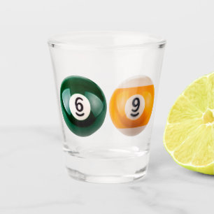 SlipperyJoe 69 hard pool table two billiard balls  Shot Glass