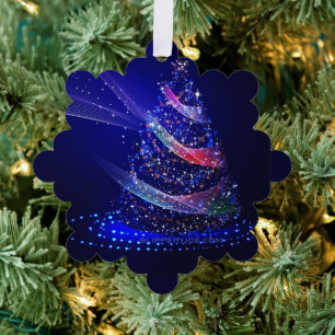 SlipperyJoe Christmas tree beautiful colourful lig Tree Decoration Card