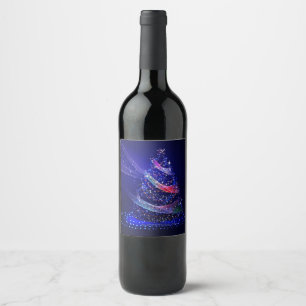 SlipperyJoe Christmas tree beautiful colourful lig Wine Label