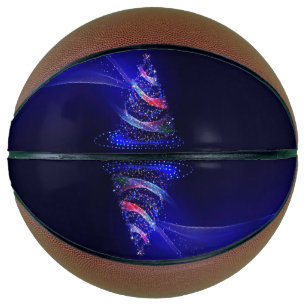 SlipperyJoe Christmas tree digital translucent red Basketball
