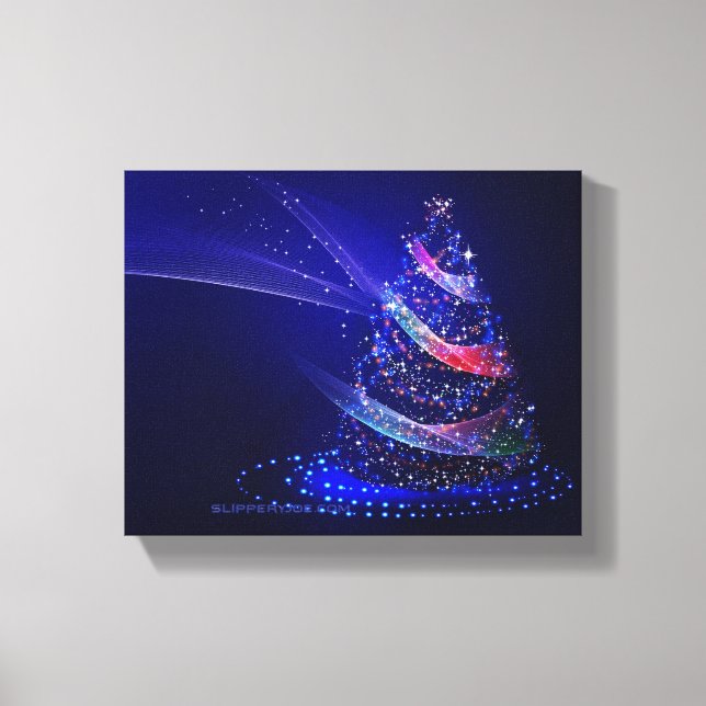 SlipperyJoe Christmas tree digital translucent red Canvas Print (Front)