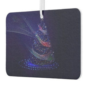 SlipperyJoe Christmas tree digital translucent red Car Air Freshener