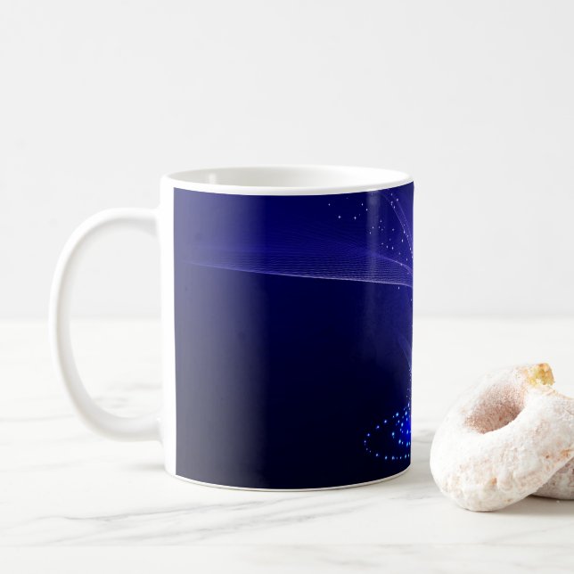 SlipperyJoe Christmas tree digital translucent red Coffee Mug (With Donut)