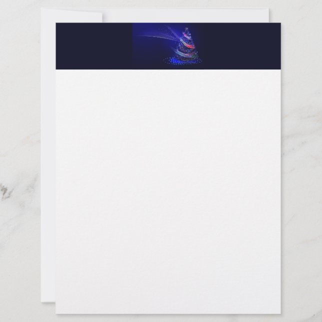 SlipperyJoe Christmas tree digital translucent red Custom Letterhead (Front)