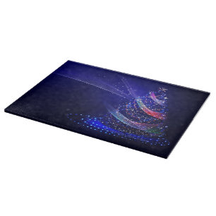 SlipperyJoe Christmas tree digital translucent red Cutting Board