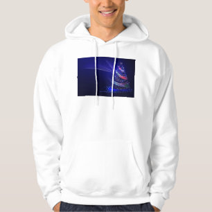 SlipperyJoe Christmas tree digital translucent red Hoodie