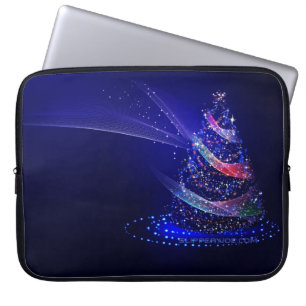 SlipperyJoe Christmas tree digital translucent red Laptop Sleeve