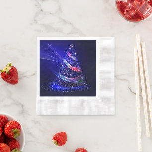 SlipperyJoe Christmas tree digital translucent red Napkin