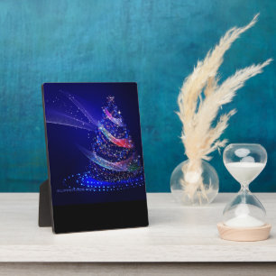 SlipperyJoe Christmas tree digital translucent red Plaque