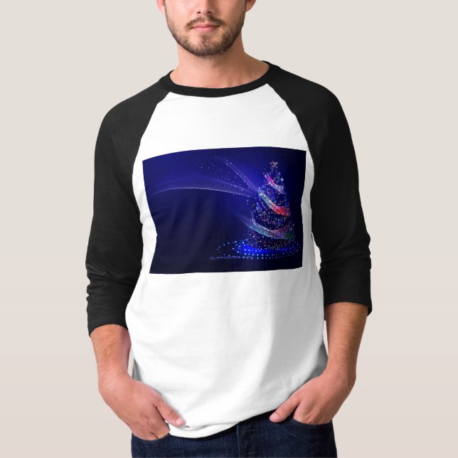 SlipperyJoe Christmas tree digital translucent red T-Shirt (Front)