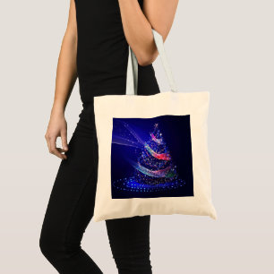 SlipperyJoe Christmas tree digital translucent red Tote Bag