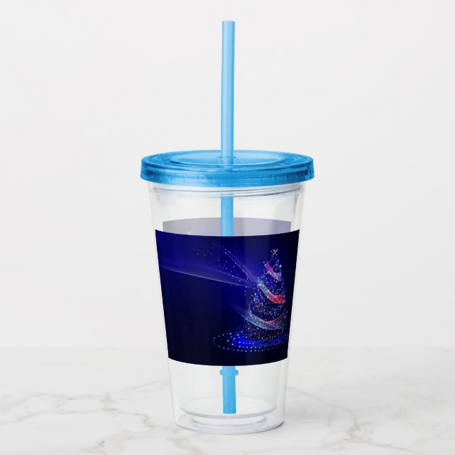 SlipperyJoe digitally rendered Christmas tree beau Acrylic Tumbler (Front)