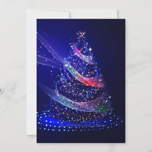 SlipperyJoe digitally rendered Christmas tree beau Holiday Card (Front)